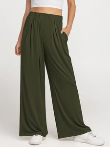 Elastic Waist Wide Leg Pants (multiple color options)