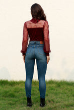 Load image into Gallery viewer, Mesh Long Sleeve Velvet Bodysuit (multiple color options)
