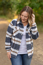 Load image into Gallery viewer, Norah Plaid Shacket - Navy and Tan
