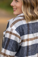 Load image into Gallery viewer, Norah Plaid Shacket - Navy and Tan
