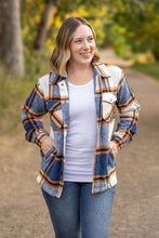 Load image into Gallery viewer, Norah Plaid Shacket - Navy and Orange
