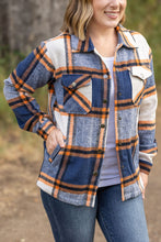 Load image into Gallery viewer, Norah Plaid Shacket - Navy and Orange
