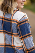 Load image into Gallery viewer, Norah Plaid Shacket - Navy and Orange
