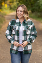 Load image into Gallery viewer, Norah Plaid Shacket - Evergreen and White
