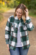 Load image into Gallery viewer, Norah Plaid Shacket - Evergreen and White
