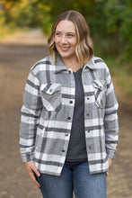 Load image into Gallery viewer, plaid black and white womens shacket
