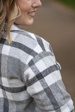 Load image into Gallery viewer, Norah Plaid Shacket - Classic Grey and White
