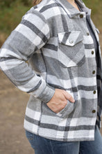 Load image into Gallery viewer, Norah Plaid Shacket - Classic Grey and White
