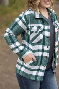 Norah Plaid Shacket - Classic Green and Grey Mix