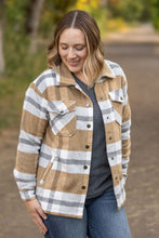 Load image into Gallery viewer, Norah Plaid Shacket - Camel and Grey
