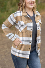 Load image into Gallery viewer, Norah Plaid Shacket - Camel and Grey
