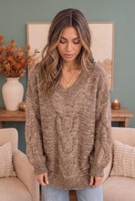 Load image into Gallery viewer, Friday Night Lights Cable Knit V-Neck Sweater
