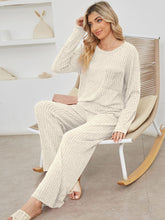 Load image into Gallery viewer, Round Neck Long Sleeve Top and Pants Lounge Set  (multiple color options)
