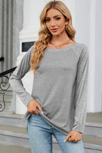 Load image into Gallery viewer, Heathered Round Neck Long Sleeve Top (multiple color options)
