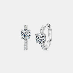 2.36 Carat Moissanite Zircon 925 Sterling Silver Hoop Earrings (gold or silver)