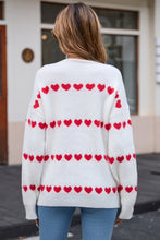 Load image into Gallery viewer, Heart Round Neck Long Sleeve Sweater (multiple color options)
