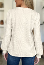 Load image into Gallery viewer, Textured Round Neck Long Sleeve Top (multiple color options)
