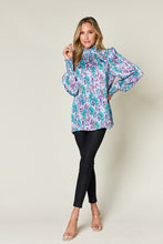 Load image into Gallery viewer, Printed Smocked Long Sleeve Blouse
