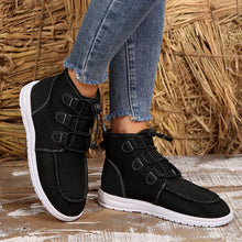 Load image into Gallery viewer, Lace-Up Round Toe Flat Sneakers (2 color options)
