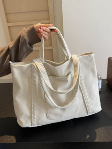 Corduroy Solid Large Tote Bag (multiple color options)