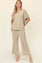 Load image into Gallery viewer, Texture Short Sleeve Top and Pants Set (2 color options)
