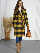 Load image into Gallery viewer, Plaid Tie Waist Long Sleeve Coat (multiple color options)
