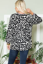 Load image into Gallery viewer, Leopard V-Neck Long Sleeve Blouse
