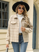 Load image into Gallery viewer, Plaid Collared Neck Long Sleeve Jacket (multiple color options)
