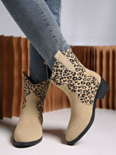 Load image into Gallery viewer, Leopard Suede Block Heel Boots (2 color options)
