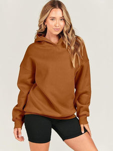 Dropped Shoulder Long Sleeve Hoodie (multiple color options)