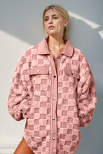 Load image into Gallery viewer, Button Up Fuzzy Checkered Shacket (multiple color options)
