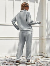 Load image into Gallery viewer, Half Zip Long Sleeve Top and Pants Set
