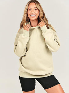 Dropped Shoulder Long Sleeve Hoodie (multiple color options)