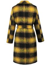 Load image into Gallery viewer, Plaid Tie Waist Long Sleeve Coat (multiple color options)
