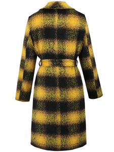 Plaid Tie Waist Long Sleeve Coat (multiple color options)