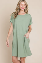 Load image into Gallery viewer, Ribbed Round Neck Short Sleeve Dress
