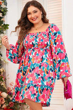 Load image into Gallery viewer, Smocked Floral Square Neck Balloon Sleeve Dress
