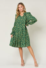 Load image into Gallery viewer, Printed Ruffle Hem Long Sleeve Tiered Dress (multiple color options)
