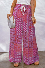 Load image into Gallery viewer, Drawstring Printed Wide Leg Pants (multiple color/print options)
