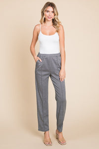 Pin Tuck Detail Slim Pants