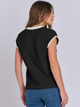 Load image into Gallery viewer, Mandy Contrast Round Neck Cap Sleeve Sweater (multiple color options)
