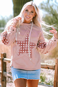 Drawstring Star Long Sleeve Hoodie (multiple color options)