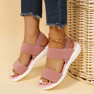 Rubber Open Toe Low Heel Sandals  (multiple color options)
