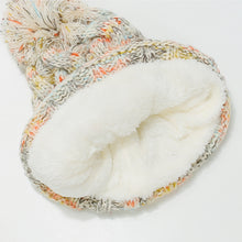 Load image into Gallery viewer, Contrast Cable-Knit Hat with Pompom (multiple color options)
