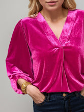 Load image into Gallery viewer, V-Neck Three-Quarter Sleeve Blouse (multiple color options)
