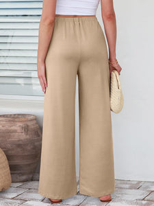 Elastic Waist Wide Leg Pants (multiple color options)