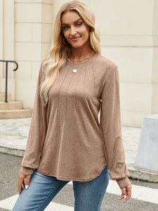 Round Neck Long Sleeve Top (multiple color options)