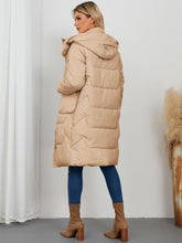 Load image into Gallery viewer, Long Sleeve Longline Hooded Winter Coat (multiple color options)
