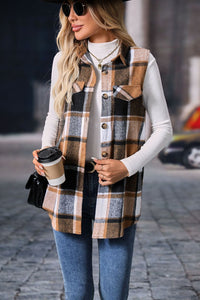 Plaid Button Up Vest (multiple color options)