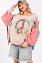 Load image into Gallery viewer, Contrast Peace Patch Dropped Shoulder Sweatshirt
